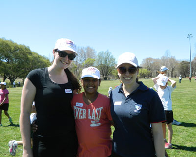5th year Medicine students Jodie Parker and Bernadette Nolan enjoying the company of one of the young locals.