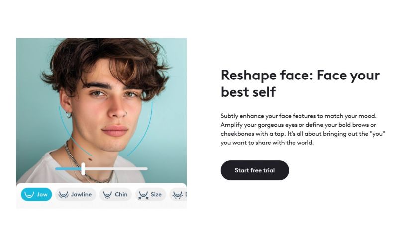 Facetune app website showcasing 