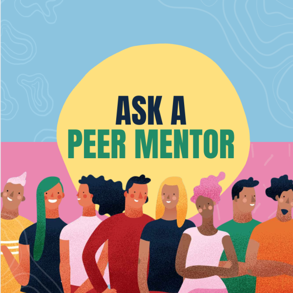 Event graphic featuring a diverse group of smiling students with text inside a yellow circle reading, 