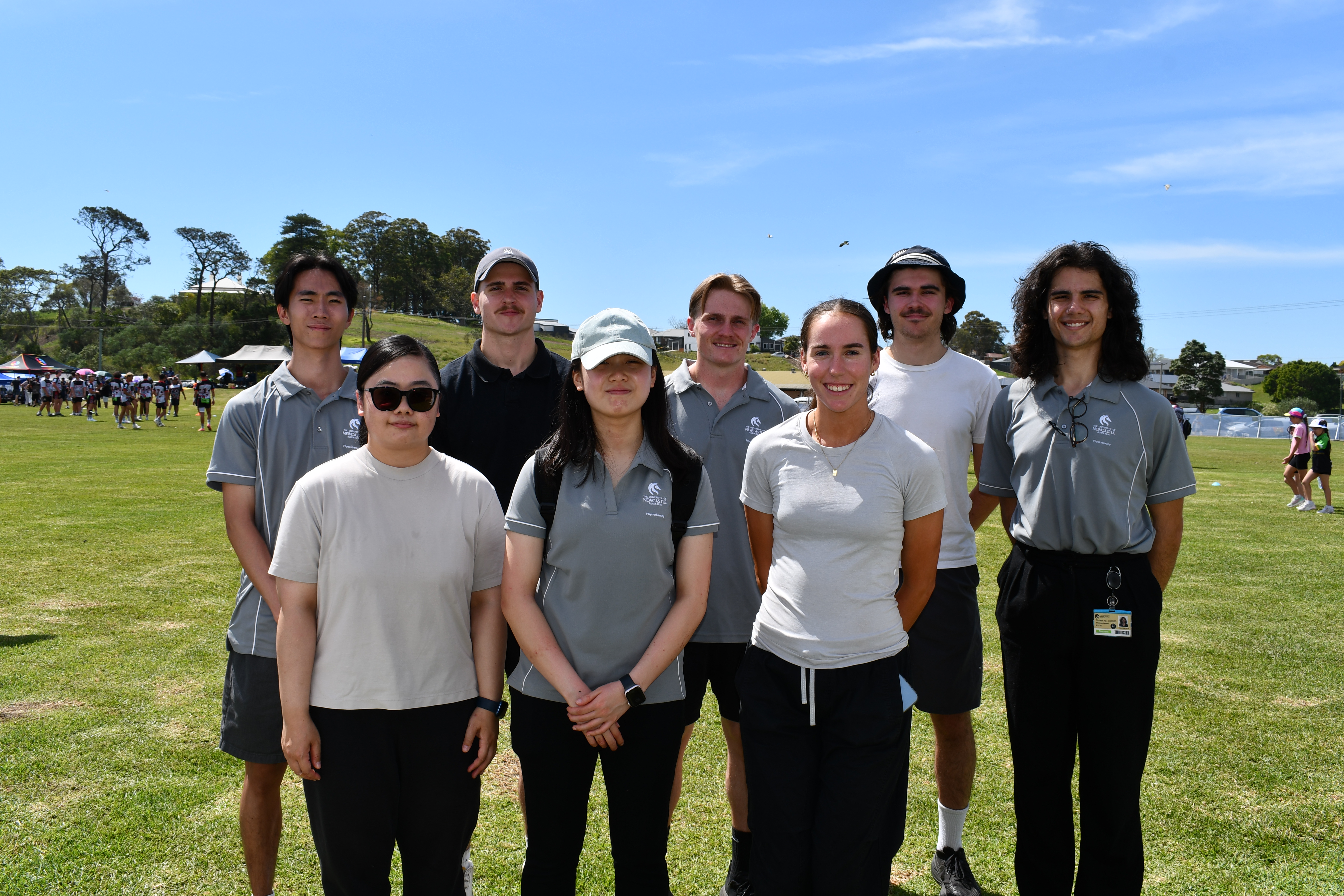 University of Newcastle Physiotherapy students standing together for a photo