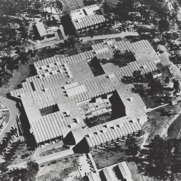 Aerial shot of the Hunter Building