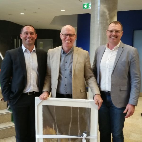 Nat McGregor, Alan Tracey, Brian Jones. Retiring IFS Director farewelled