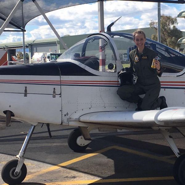 Connie-Lee Dixon after her first solo flight