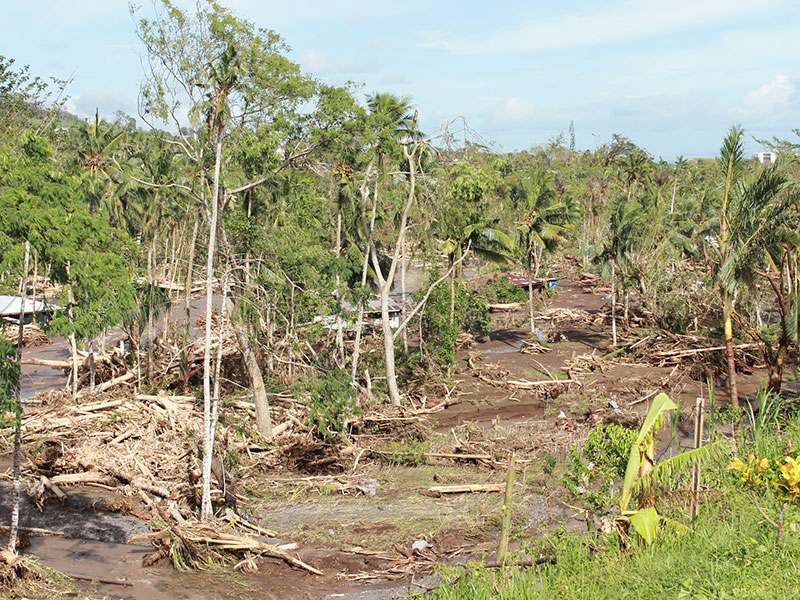 Devastation after Cyclone Evan