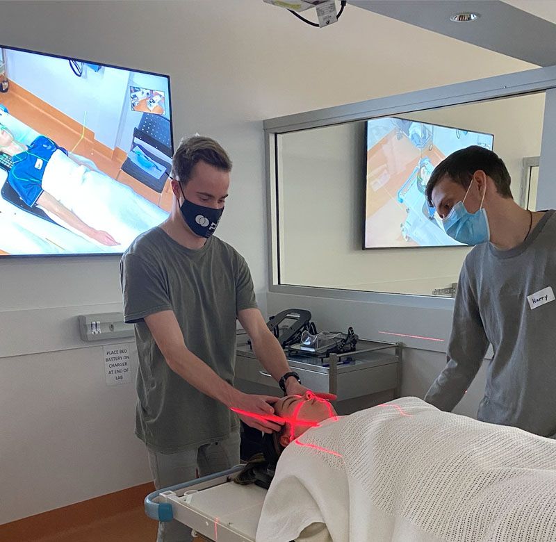 Students studying radiation therapy