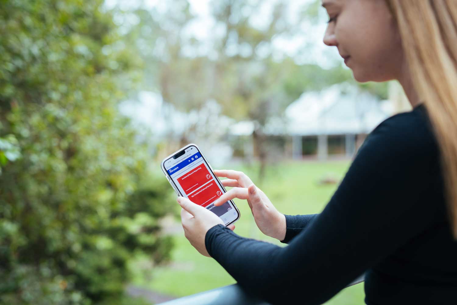 Image of the AIMs application used on a phone.