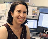 Researcher Tracy Schumacher in lab