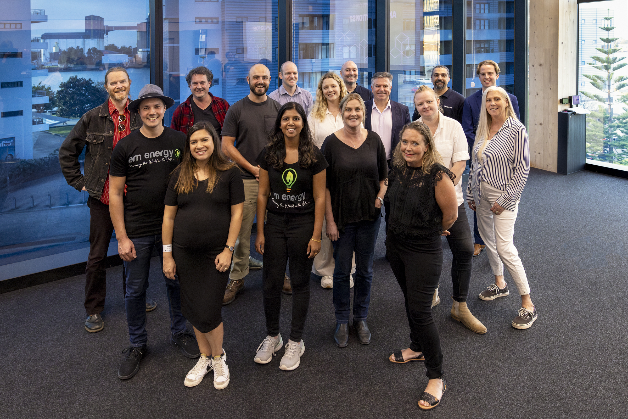 Meet the start-up stars of 2024 16 people stand in a group smiling at the camera