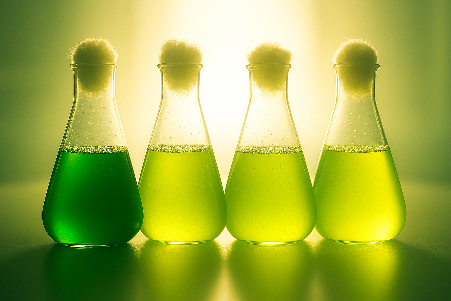 Beakers with fluid