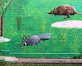 Mural brightens up Mayfield. UON illustrators splash some colour 