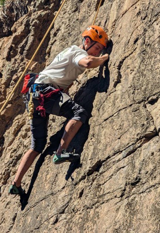 Climbing at Morna Point: the sport has shaped how Diego thinks about limits.