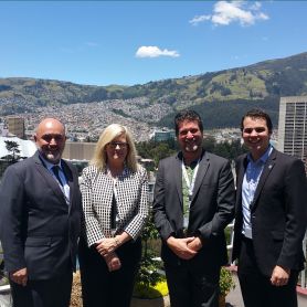 Associate Professor Graham Brewer, Professor Caroline McMillen, Councillor Michael Osbourne and Councillor Declan Clausen . Rethinking future urban development at United Nations conference