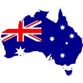Picture of Australia with the flag. Changes to the Australian Citizenship test may impact refugees.