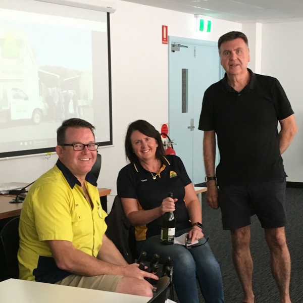 Stephen Smith with CRT's Scott and Catherine Bourne. Engaging local business to enhance student learning