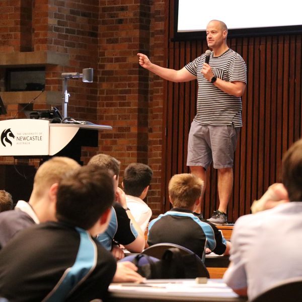 Adam Spencer. Adam Spencer inspires school students in STEM