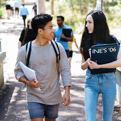 Students walking