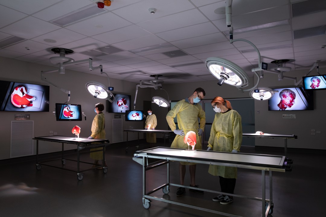 Full lab room of students 