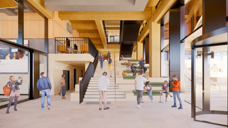 Artist impression of the of the ground floor at the new Central Coast Campus