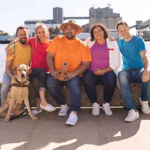 quokkas quokkas group and guide dog in front of honeysuckle harbour