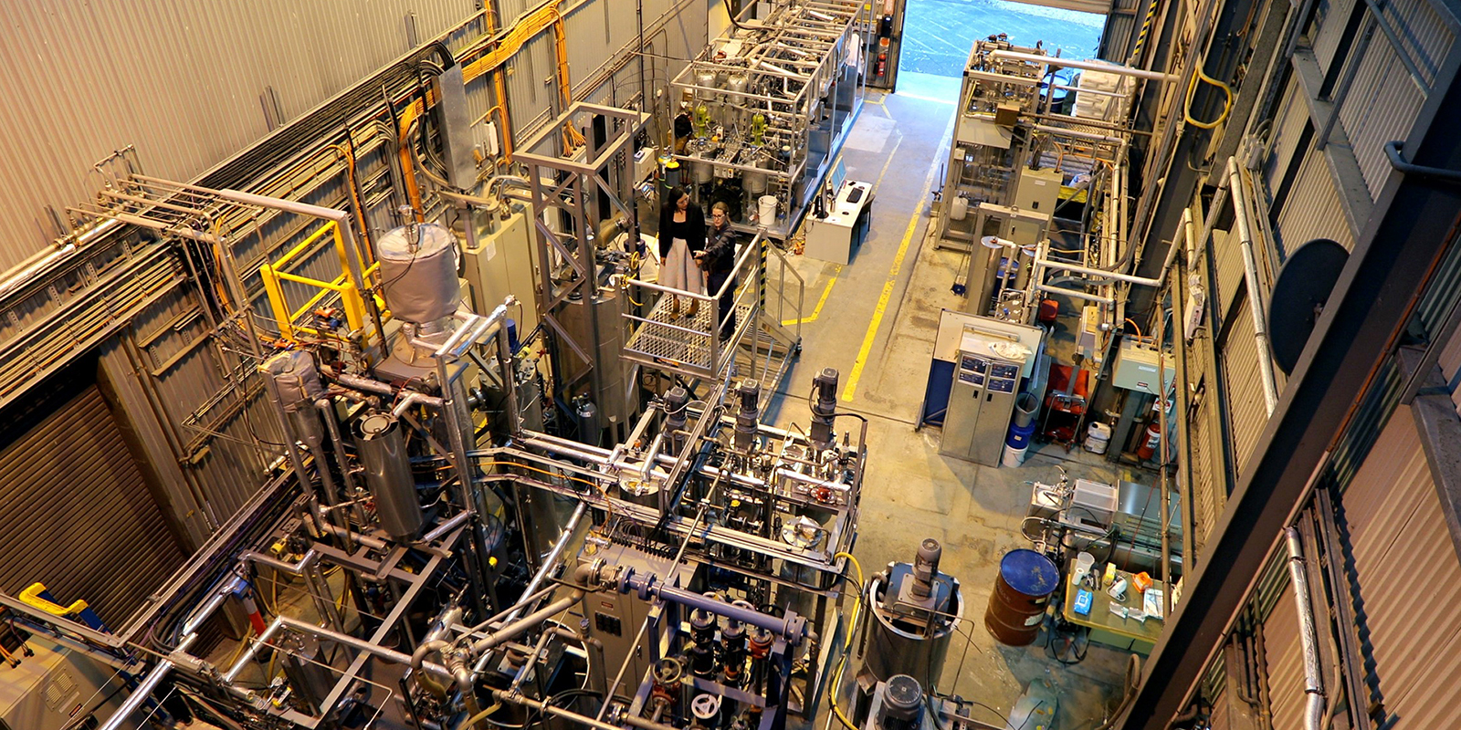 An aerial view of the carbon plant