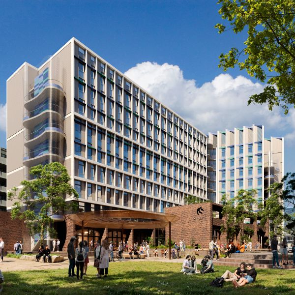 Concept  design by Architectus of the proposed University of Newcastle City Campus Student Accommodation . Approval granted for new City Campus Student Accommodation .