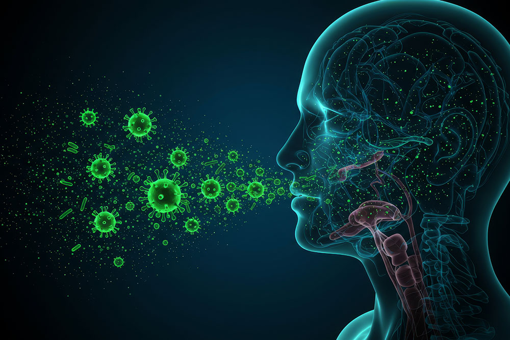 AI generated image of person breathing