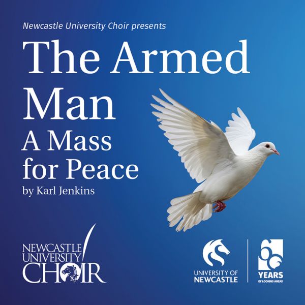 Choir-thumb.jpg White dove in mid flight on a blue background, the text says