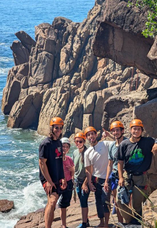 A day on the sea cliffs with fellow climbers.