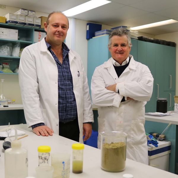 Dr Brett Turner and Professor Scott Sloan. High hopes for hemp seed solution to Williamtown contamination