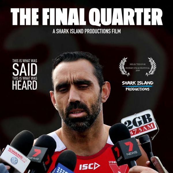 The Final Quarter promotion poster featuring Adam Goodes. A message for our University community