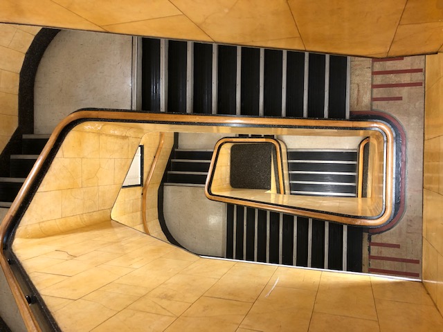Looking down on an internal staircase