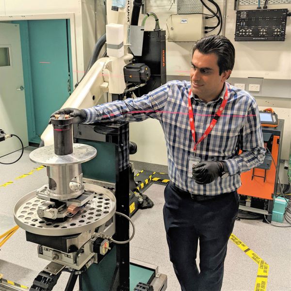 Dr Doostmohammadi at Synchrotron. SSR Was Granted Australian Synchrotron Merit Time for Low Carbon Ironmaking Investigations