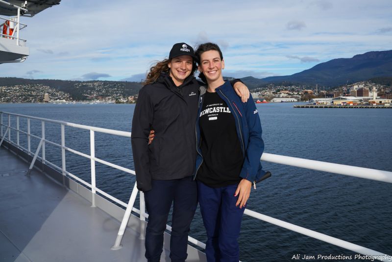 Students Ruby (L) and Alicia (R) while on the voyage 