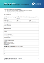 Form A Pre-Observation Conversation PDF