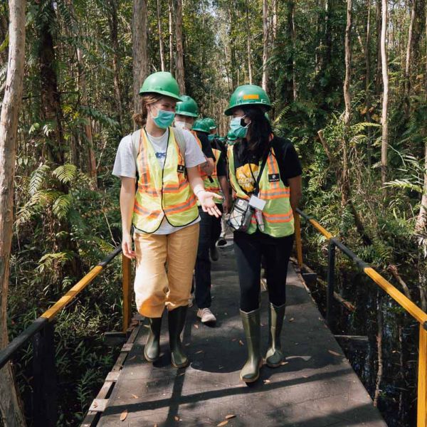 Students on a bridge. Image courtesy of Dean Wormald.