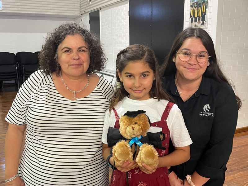 Fiona Kelly (pictured left) and team, Menindee Central School were awarded joint winners. Aunty Fiona Kelly