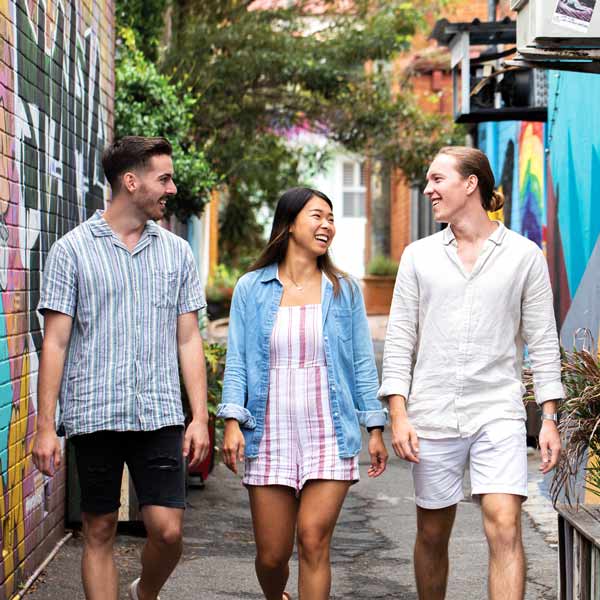 International students enjoying the community