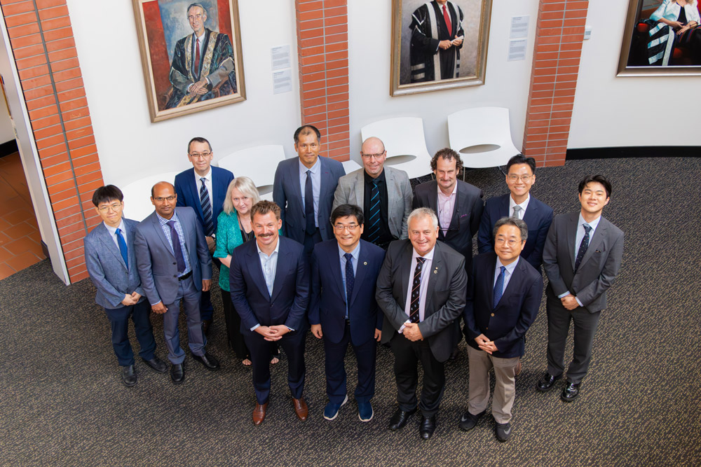 A group shot of members of the University of Newcastle, Pusan National University, Port of Newcastle, and Investment NSW 