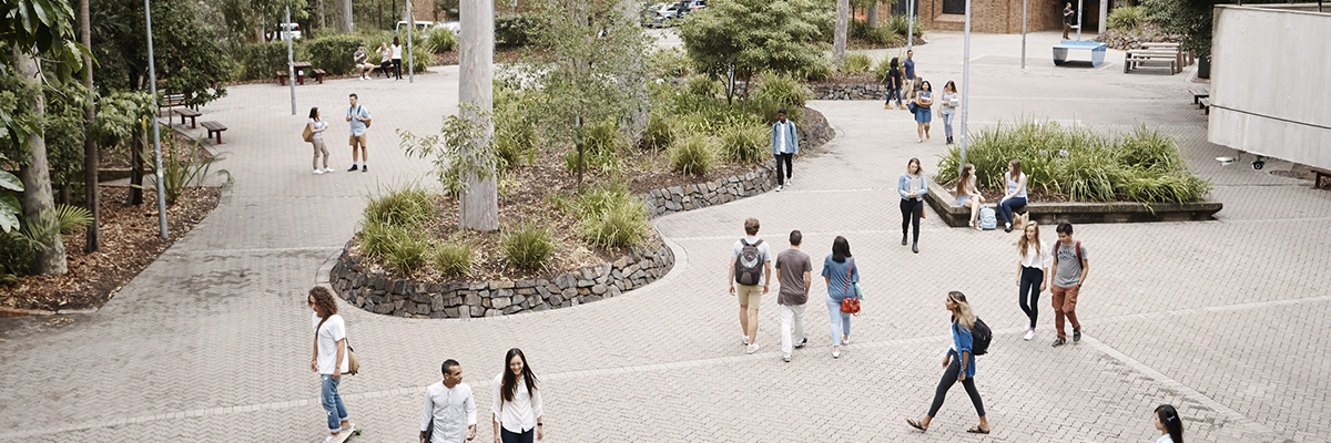 Students walking at Callaghan campus