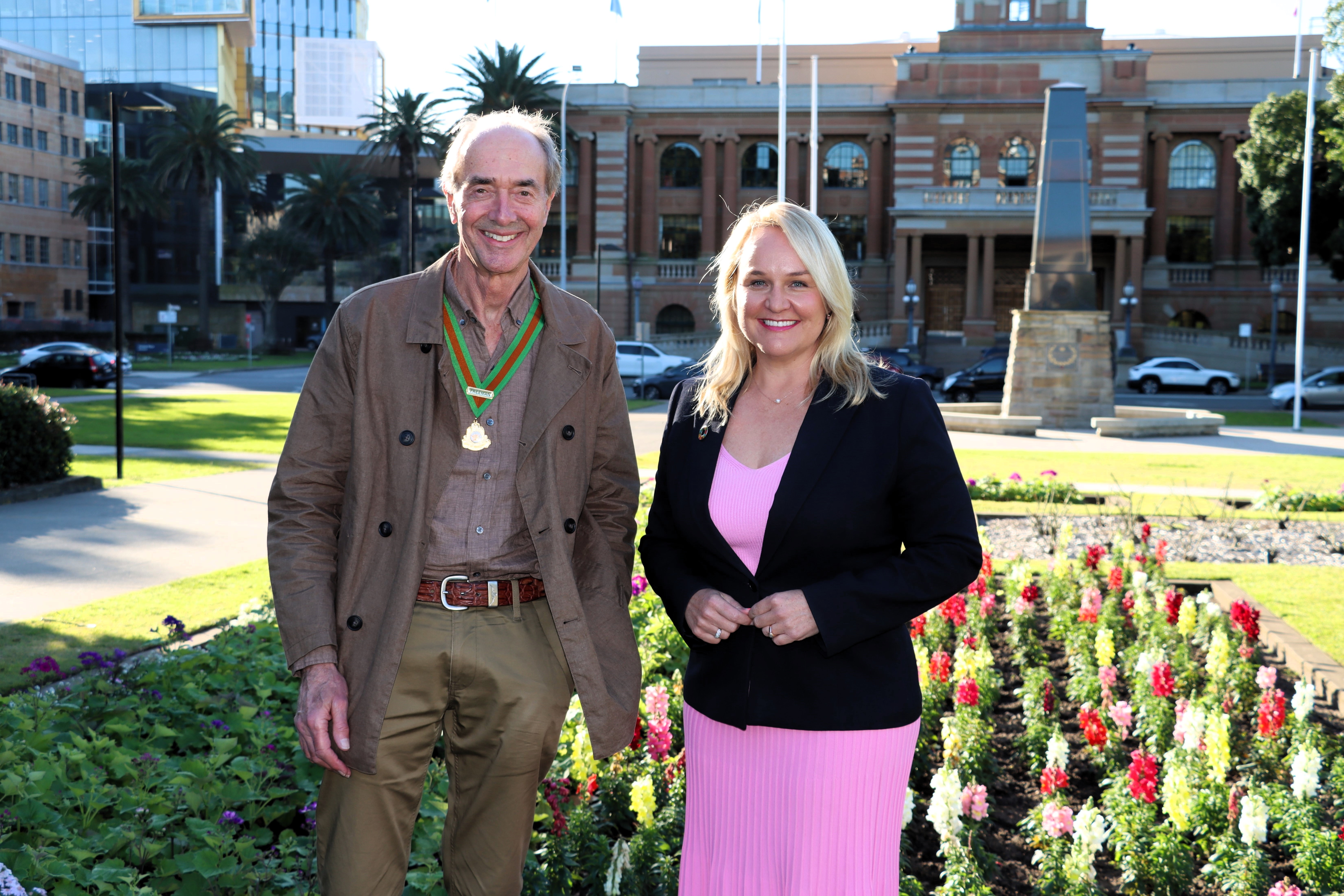 Freeman of the City Laureate Professor Roger Smith and City of Newcastle Lord Mayor Nuatali Nelmes