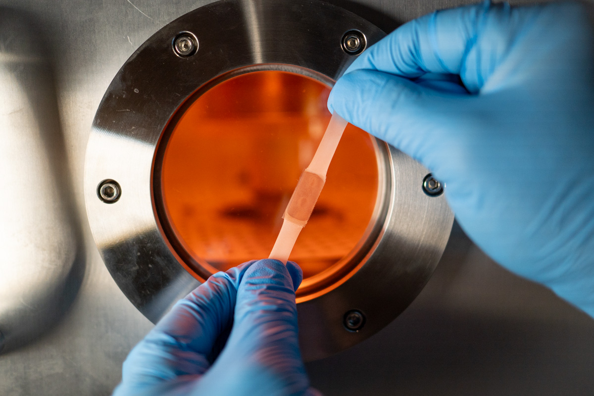 polymer strip stretching