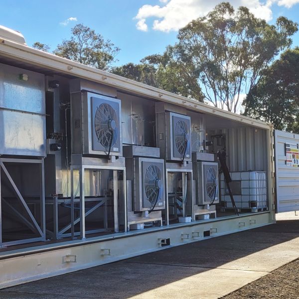 The Hydro Harvester equipment pictured in a shipping container. Hydro Harvester secures $1.9 million for WA farm trial