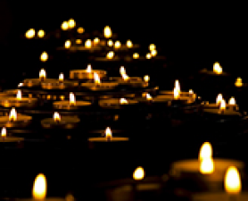 Memorial candles. With respect