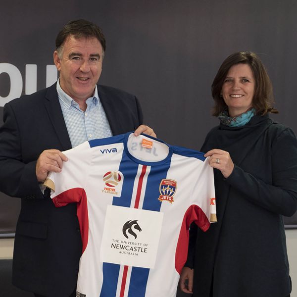 Lawrie McKinna and Tracy Chalk. University of Newcastle supports international youth tours