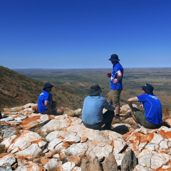 Larapinta Challenge trekkers taking a rest. Larapinta Challenge Update