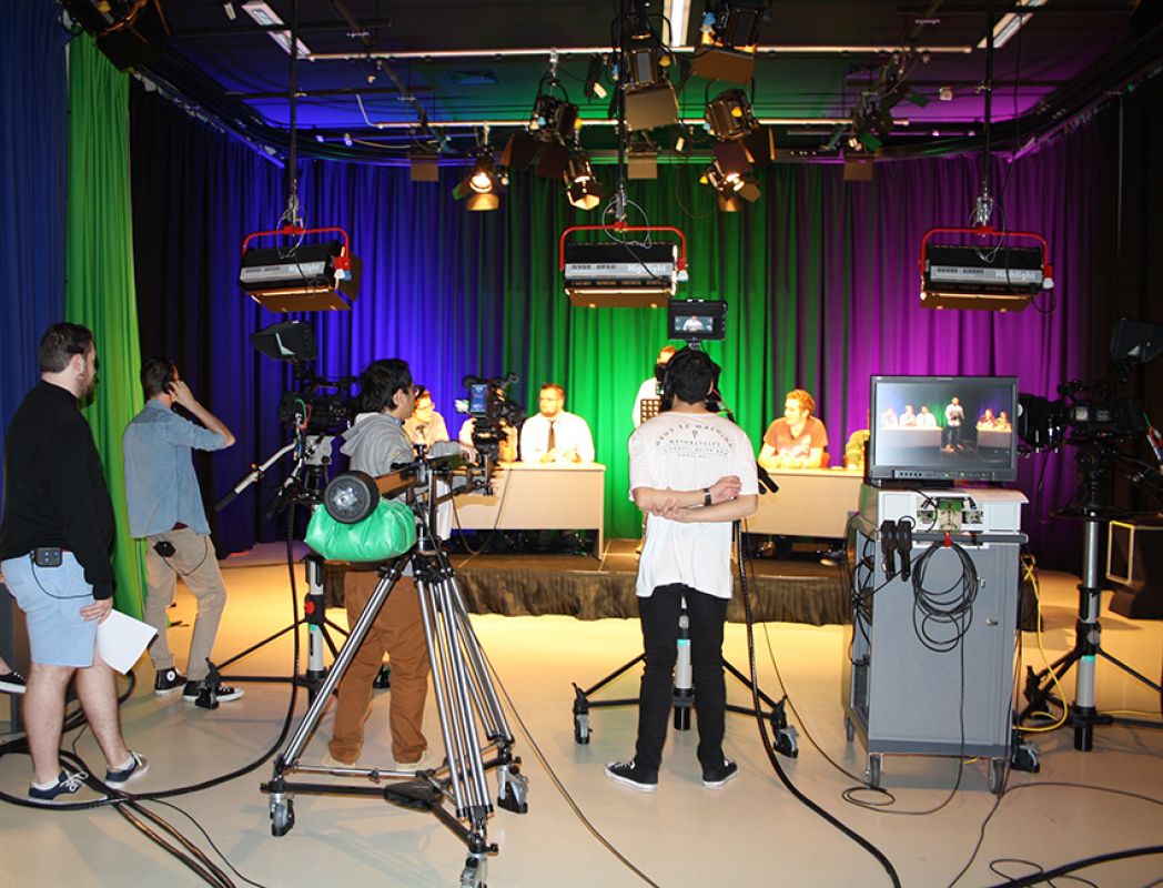 Behind-the-scenes at the broadcast studio