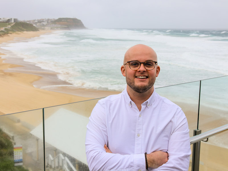 Dr Andrew Magee at Merewether Beach in Newcastle
