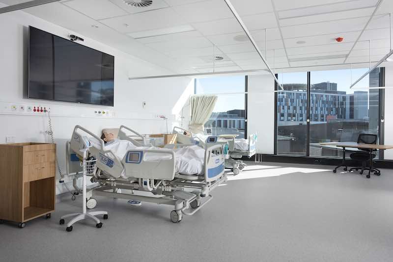 Lab with hospital bed and equipment