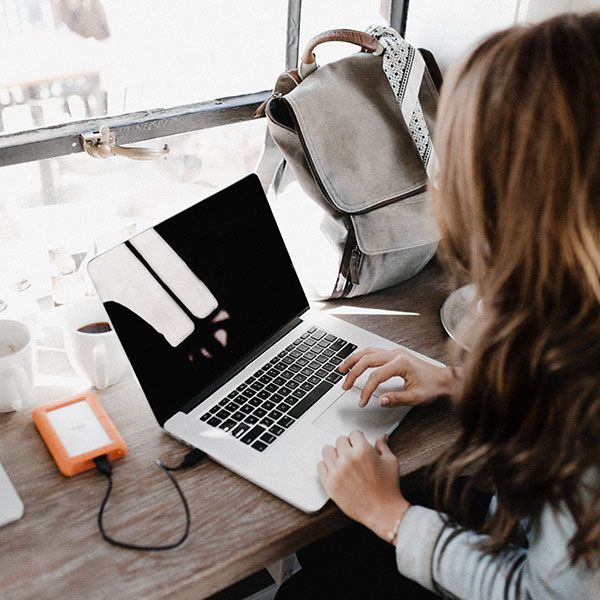 Woman working at laptop