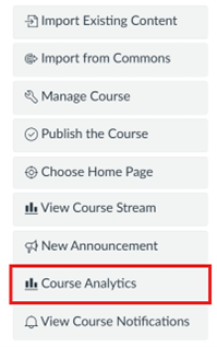 Screenshot of New Analytics in Canvas course